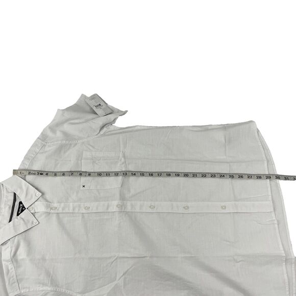 New Mens Hurley Short Sleeve Button Down White Cotton Shirt Sz M NWT OAO 2.0 - Picture 8 of 9